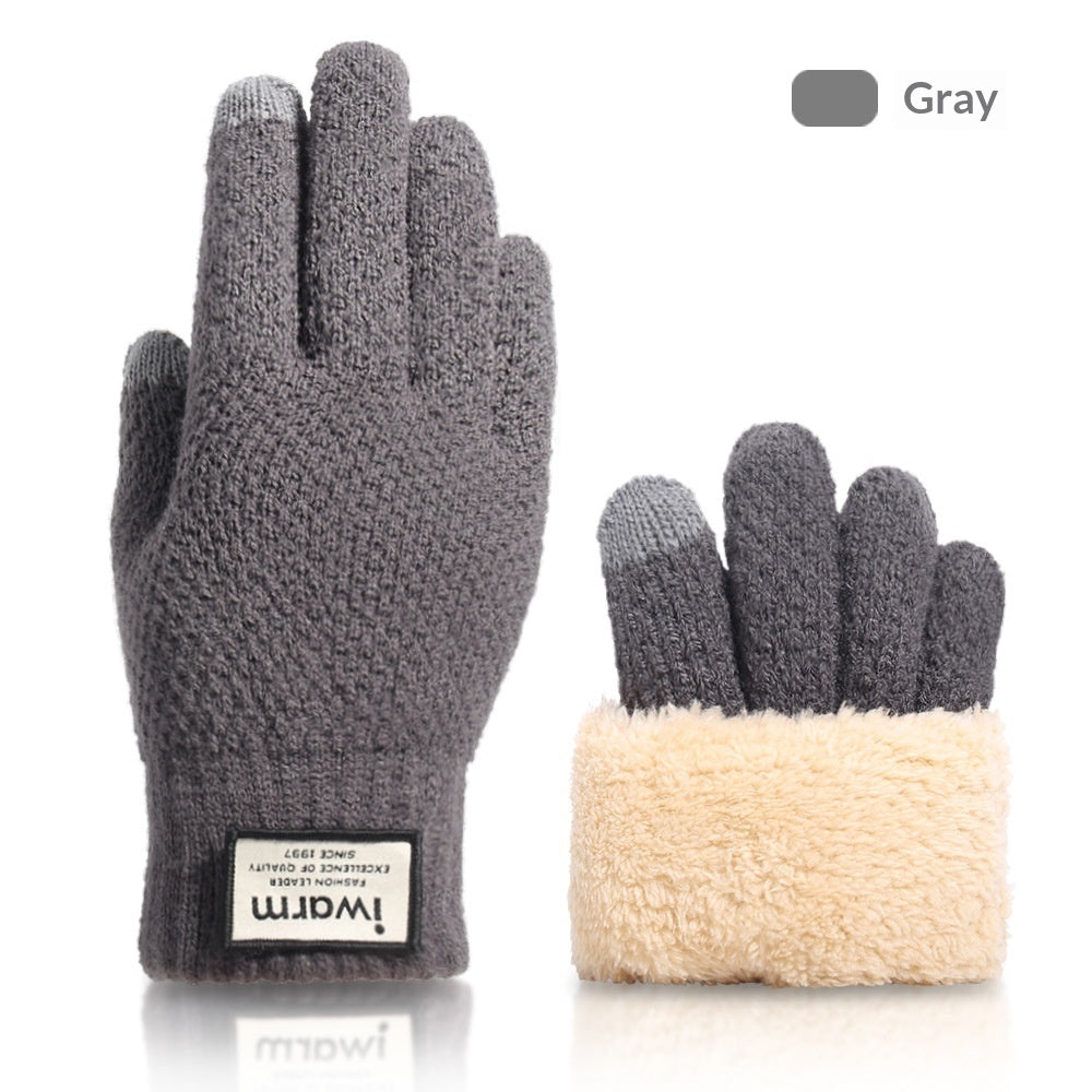 Autumn And Winter Touchscreen Gloves For Men With Fleece Lining