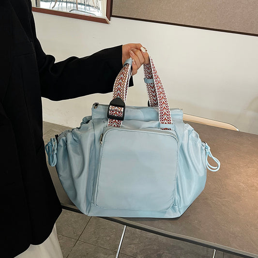 Nylon Fabric Mommy Bag, Large Capacity, Portable, Single Shoulder Tote Bag For Travel
