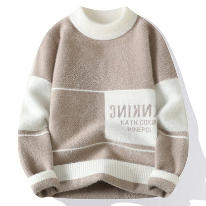 Semi-high Neck Golden Mink Quality Sweater