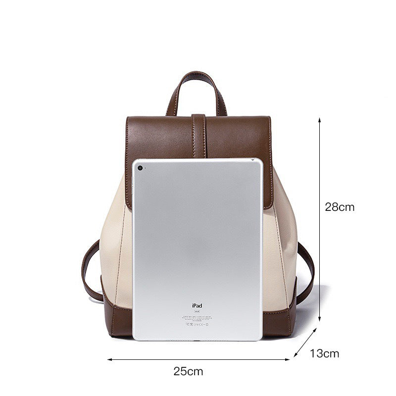 Fashionable Drawstring Cowhide Backpack For Women