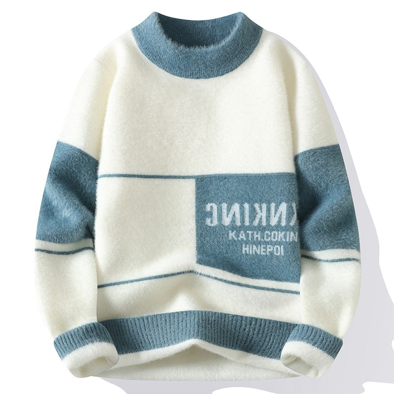 Semi-high Neck Golden Mink Quality Sweater