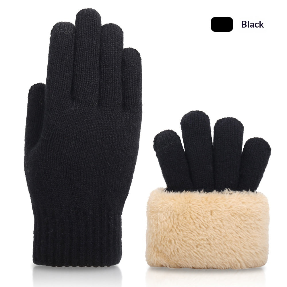 Autumn And Winter Touchscreen Gloves For Men With Fleece Lining