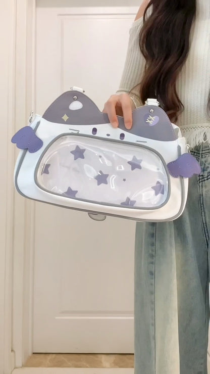 Cartoon Crossbody Owl Pin Girl Casual Versatile Tote Bag