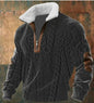 Men's Zipper Casual Suede Collar Digital Print Long Sleeve Top