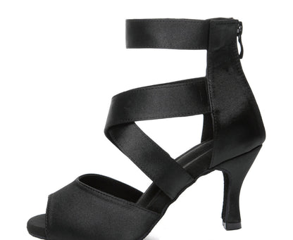 Skin-colored Women's Adult Sexy Fish Mouth Latin Cha-cha Dance Shoes