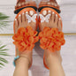 Fashionable Flat Sandals For Versatile Outdoor Wear Floral Flip-flops