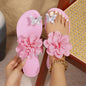 Fashionable Flat Sandals For Versatile Outdoor Wear Floral Flip-flops