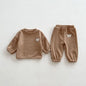 Infant Baby Bear Head Long-sleeved Combo Pants In Sets